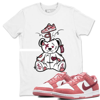 Dunk Valentine's Day shirt to match jordans Surprise Teddy Bear sneaker tees Dunks Valentine's Day SNRT sneaker Release Tees unisex cotton White 1 crew neck shirt