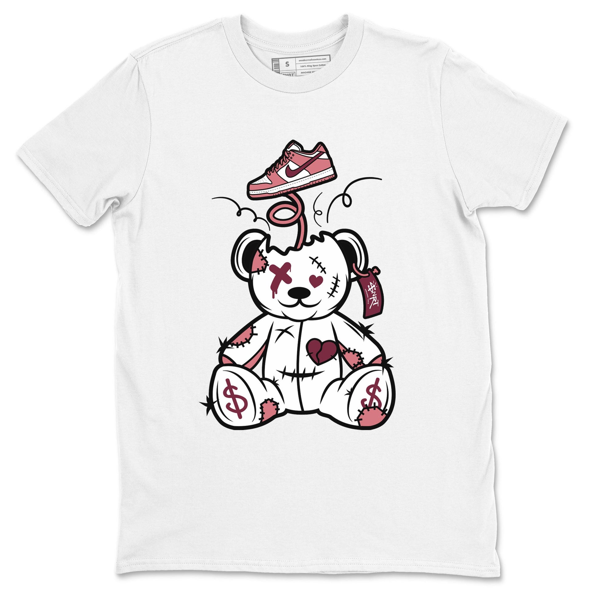 Dunk Valentine's Day shirt to match jordans Surprise Teddy Bear sneaker tees Dunks Valentine's Day SNRT sneaker Release Tees unisex cotton White 2 crew neck shirt