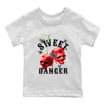 Air Jordan 11 Cherry Sneaker Match Tees Sweet Danger Sneaker Tees 11s Cherry Sneaker Release Tees AJ11 Varsity Red Kids Shirts White 2