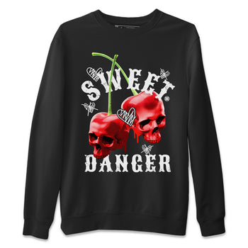 Air Jordan 11 Cherry Sneaker Match Tees Sweet Danger Sneaker Tees 11s Cherry Sneaker Release Tees AJ11 Varsity Red Unisex Shirts Black 2