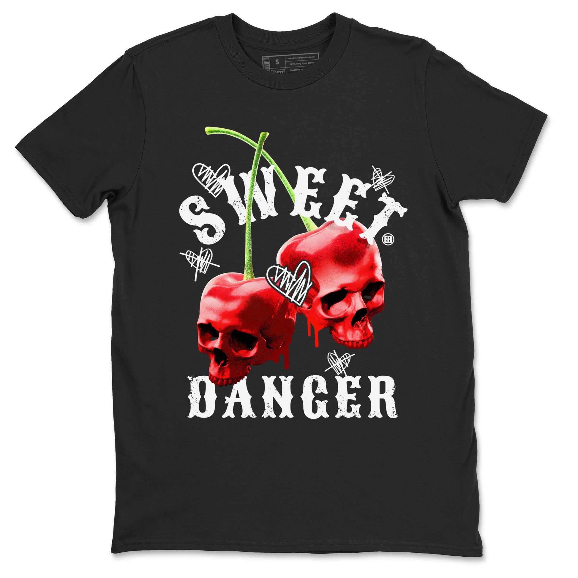 Air Jordan 11 Cherry Sneaker Match Tees Sweet Danger Sneaker Tees 11s Cherry Sneaker Release Tees AJ11 Varsity Red Unisex Shirts Black 2