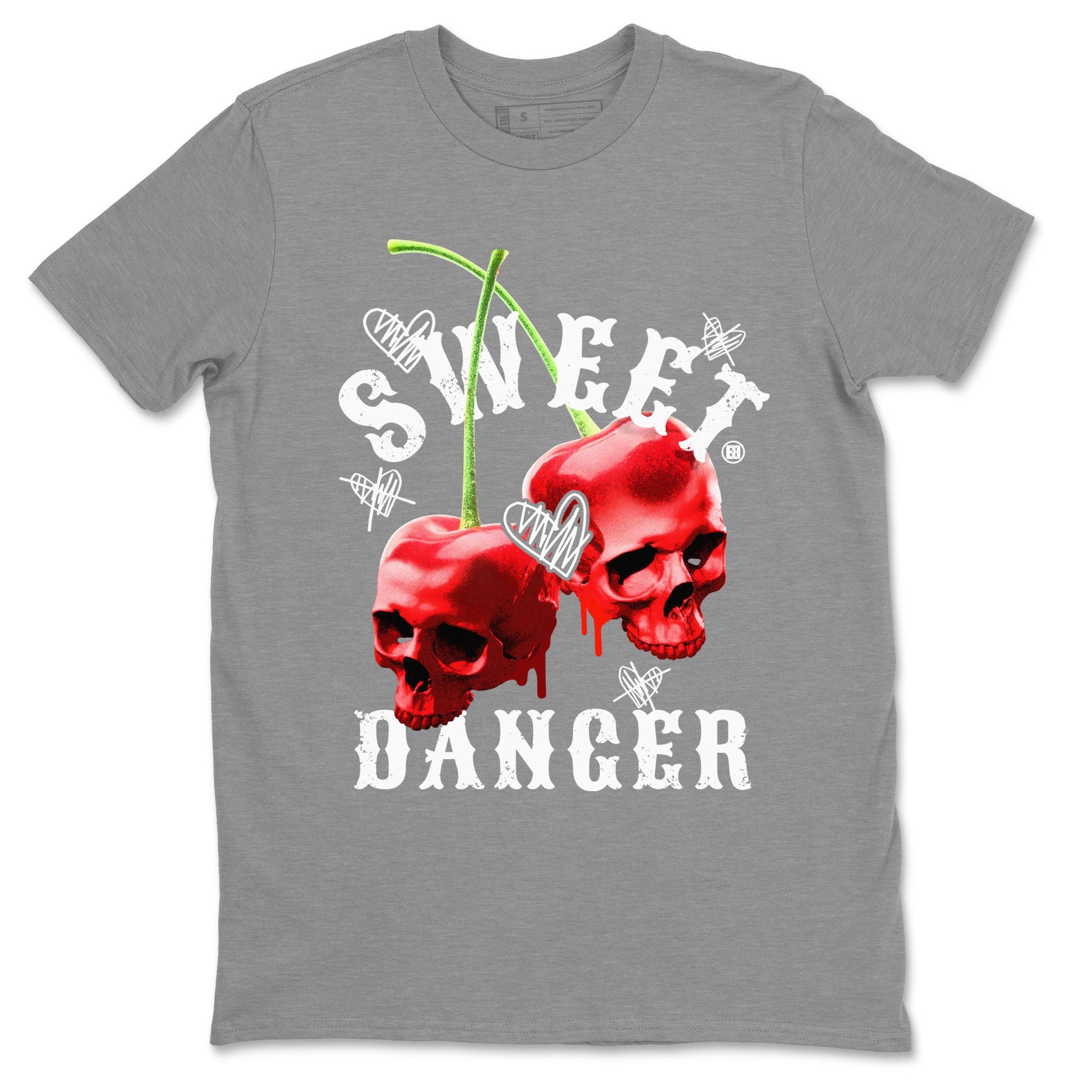 Air Jordan 11 Cherry Sneaker Match Tees Sweet Danger Sneaker Tees 11s Cherry Sneaker Release Tees AJ11 Varsity Red Unisex Shirts Heather Grey 2