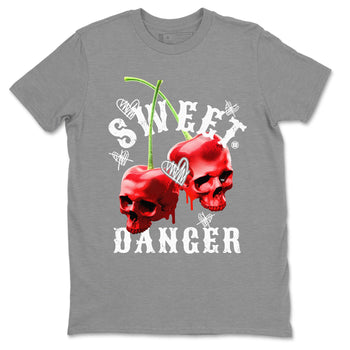 Air Jordan 11 Cherry Sneaker Match Tees Sweet Danger Sneaker Tees 11s Cherry Sneaker Release Tees AJ11 Varsity Red Unisex Shirts Heather Grey 2