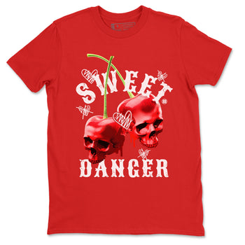 Air Jordan 11 Cherry Sneaker Match Tees Sweet Danger Sneaker Tees 11s Cherry Sneaker Release Tees AJ11 Varsity Red Unisex Shirts Red 2