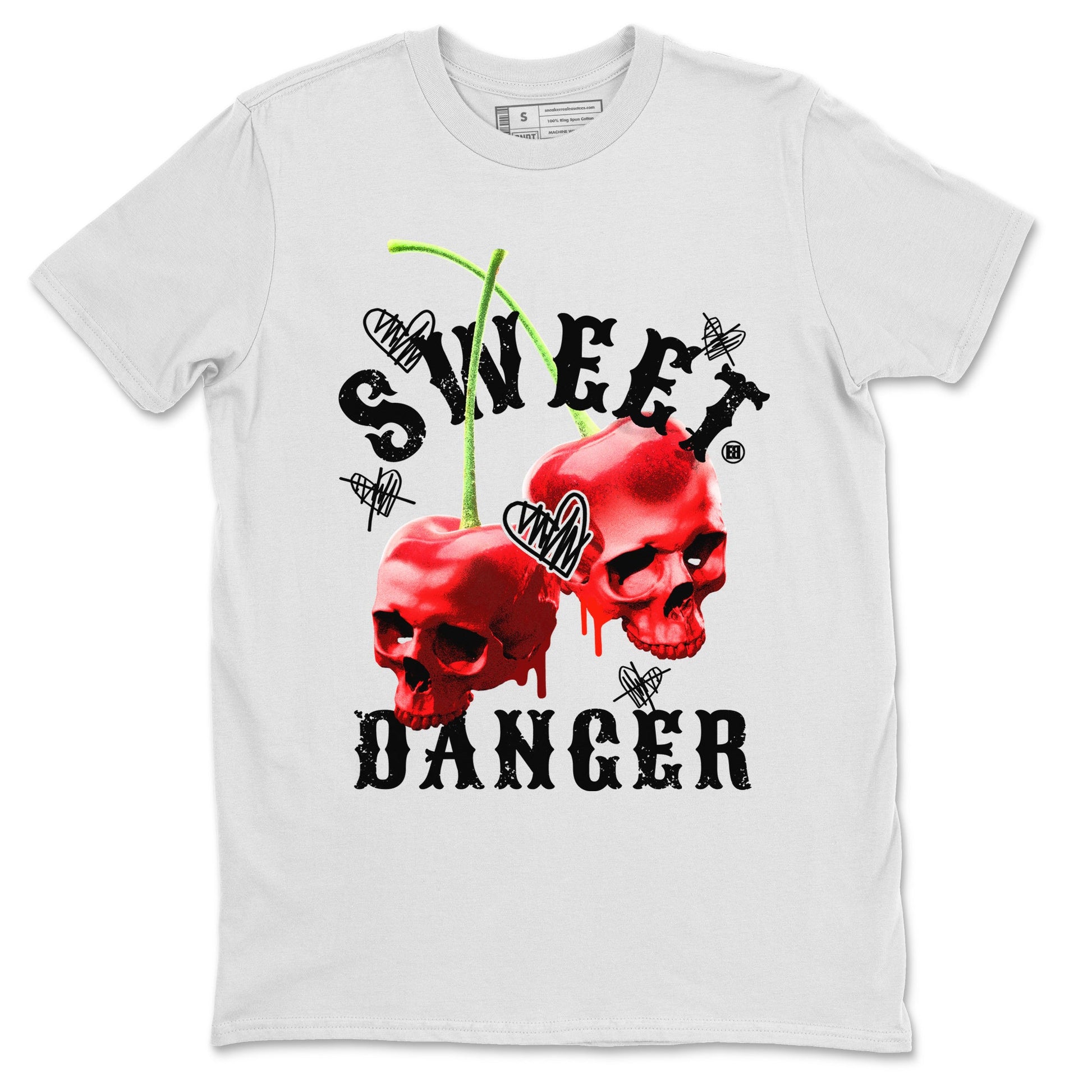 Air Jordan 11 Cherry Sneaker Match Tees Sweet Danger Sneaker Tees 11s Cherry Sneaker Release Tees AJ11 Varsity Red Unisex Shirts White 2