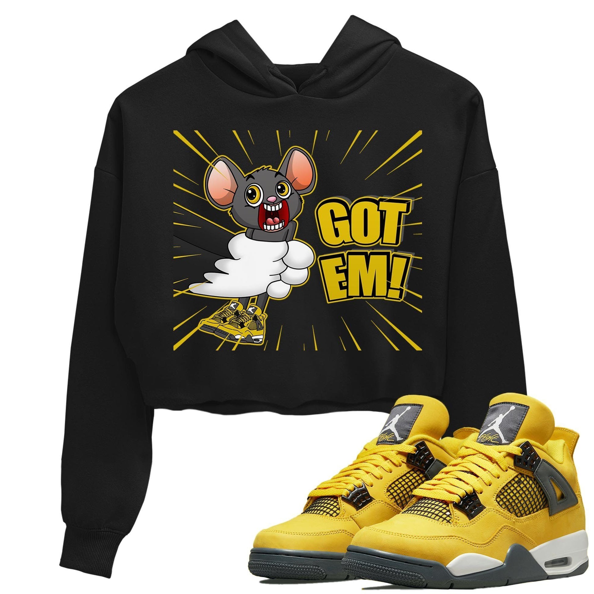 Jordan 4 Lightning Sneaker Match Tees T&J Got Em Sneaker Tees Jordan 4 Lightning Sneaker Release Tees Women's Shirts