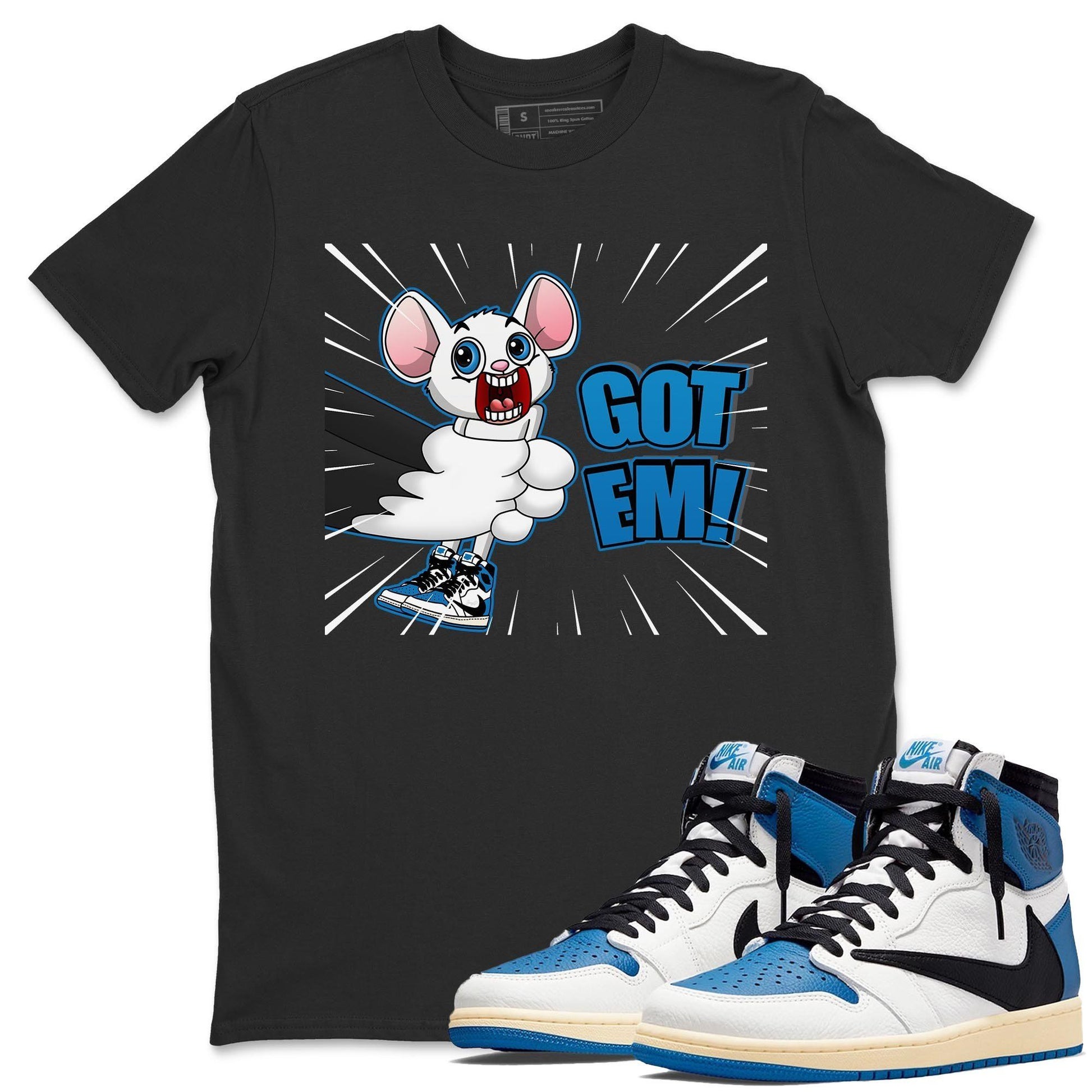 Jordan 1 Travis Scott Fragment Sneaker Match Tees T&J Got Em Sneaker Tees Jordan 1 Travis Scott Fragment Sneaker Release Tees Unisex Shirts