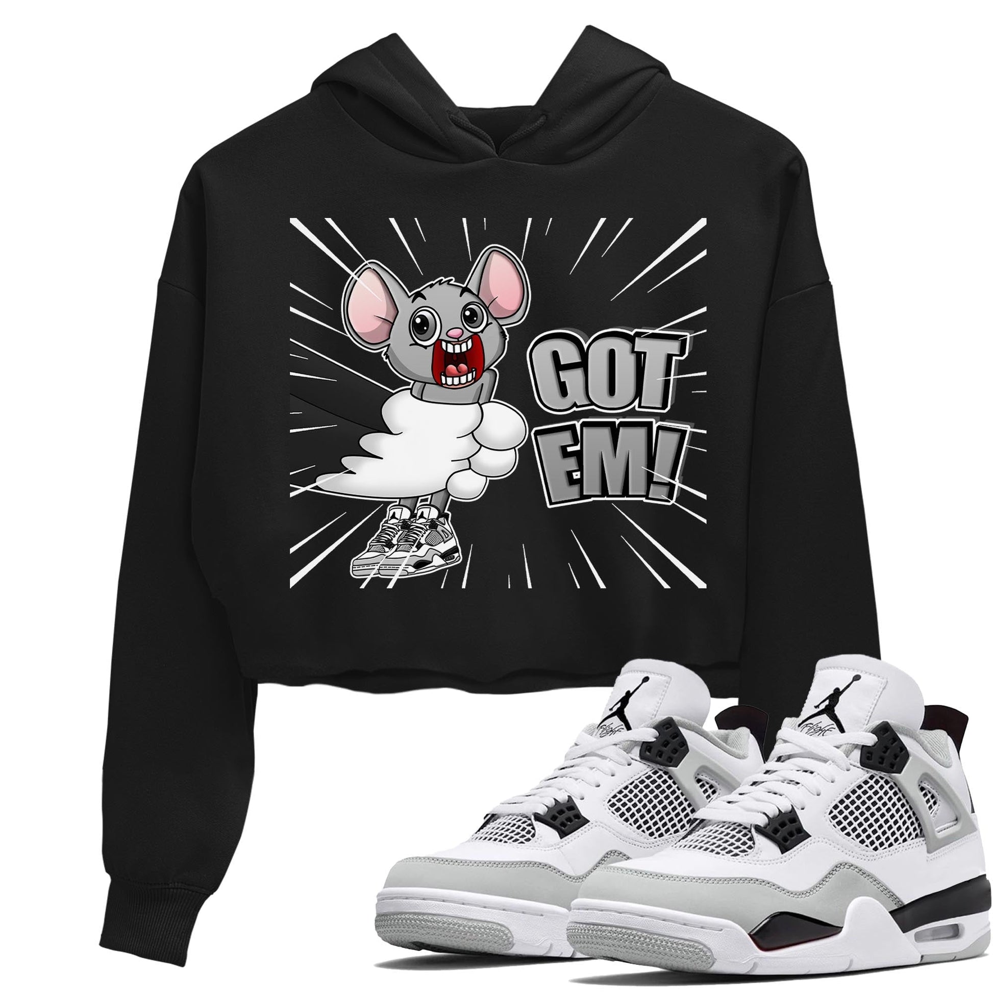 Jordan 4 Military Black Sneaker Match Tees T&J Got Em Sneaker Tees Jordan 4 Military Black Sneaker Release Tees Women's Shirts