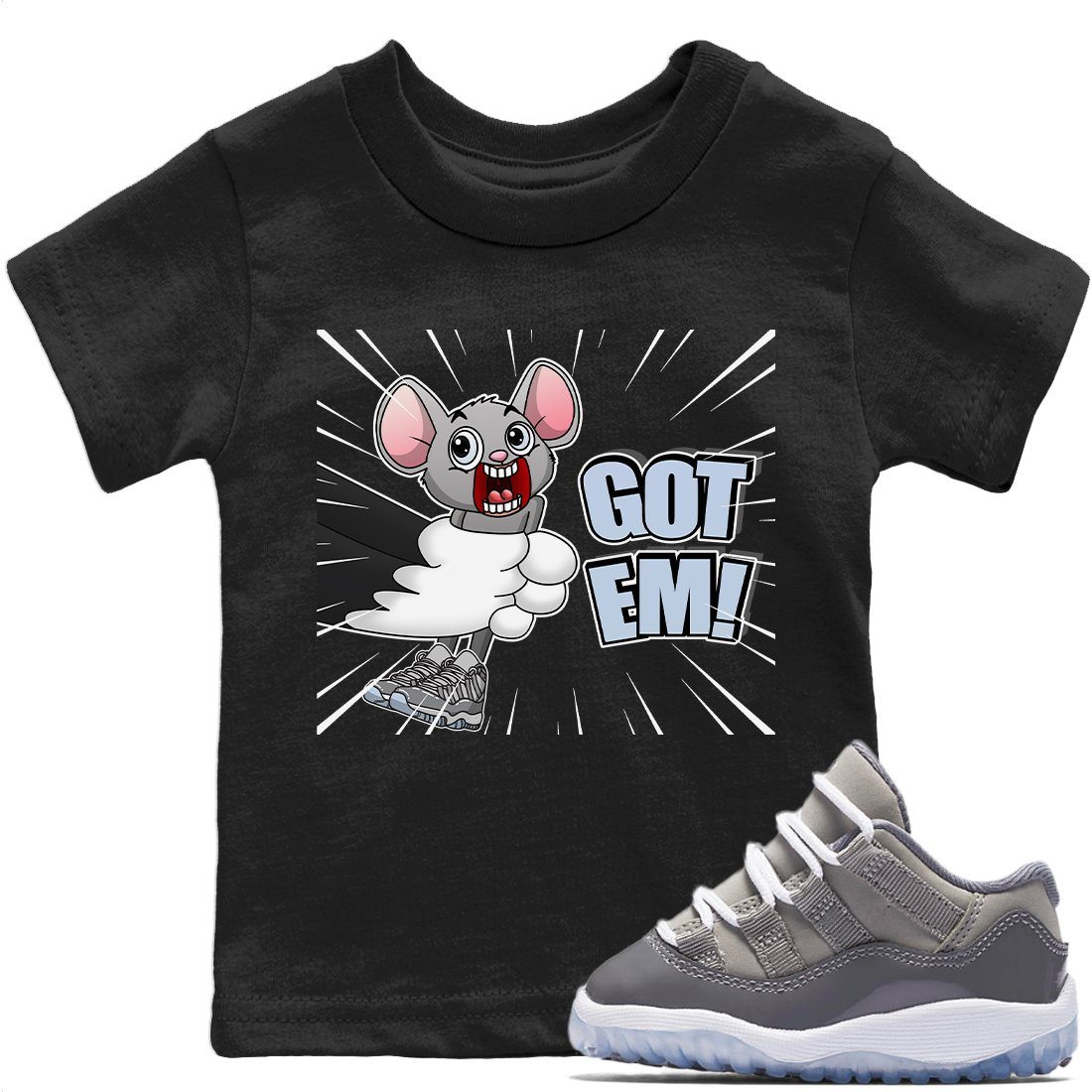 Jordan 11 Cool Grey Sneaker Match Tees T&J Got Em Sneaker Tees Jordan 11 Cool Grey Sneaker Release Tees Kids Shirts
