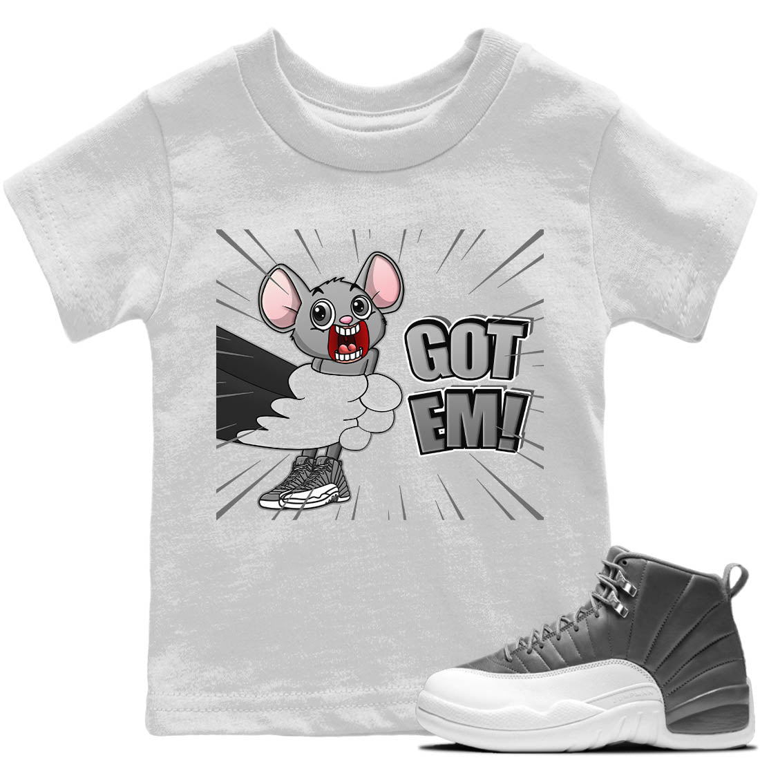 Jordan 12 Stealth Sneaker Match Tees T&J Got Em Sneaker Tees Jordan 12 Stealth Sneaker Release Tees Kids Shirts