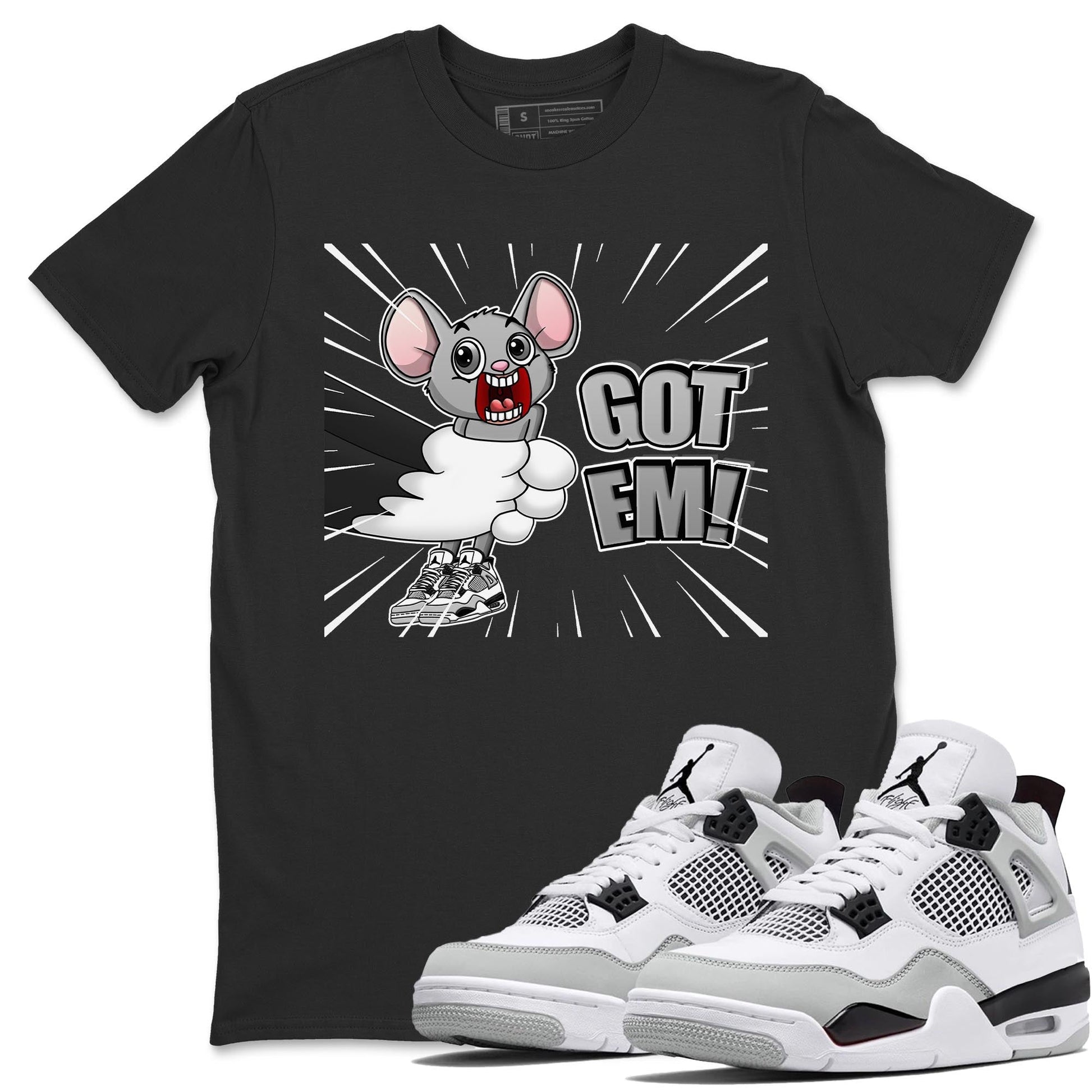 Jordan 4 Military Black Sneaker Match Tees T&J Got Em Sneaker Tees Jordan 4 Military Black Sneaker Release Tees Unisex Shirts