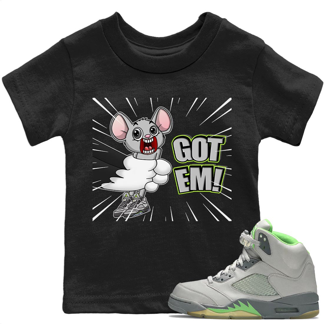 Jordan 5 Green Bean Sneaker Match Tees T&J Got Em Sneaker Tees Jordan 5 Green Bean Sneaker Release Tees Kids Shirts