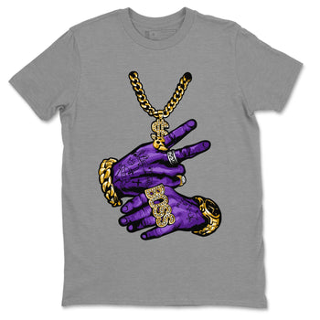 Air Jordan 12 Field Purple Sneaker Match Tees Tattoo Hands Sneaker Tees AJ12 Field Purple Sneaker Release Tees Unisex Shirts Heather Grey 2