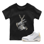 Air Jordan 3 Craft Ivory shirt to match jordans Tatto Hands sneaker tees 3s Ivory SNRT sneaker release tees baby toddler Black 1 cotton Shirt