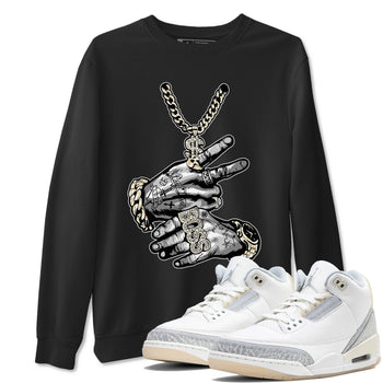 Air Jordan 3 Craft Ivory shirt to match jordans Tatto Hands sneaker tees 3s Ivory SNRT Sneaker Release Tees unisex cotton Black 1 crew neck shirt