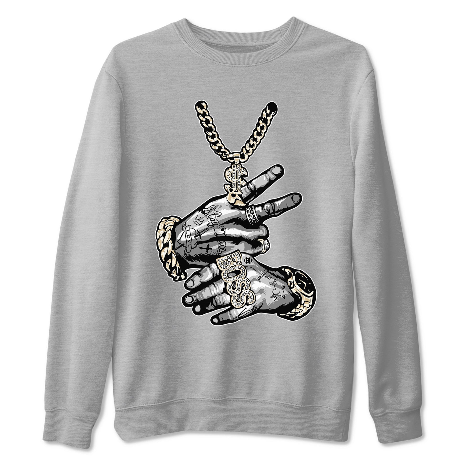 Air Jordan 3 Craft Ivory shirt to match jordans Tatto Hands sneaker tees 3s Ivory SNRT Sneaker Release Tees unisex cotton Heather Grey 2 crew neck shirt