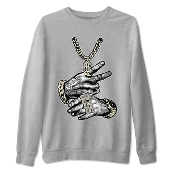 Air Jordan 3 Craft Ivory shirt to match jordans Tatto Hands sneaker tees 3s Ivory SNRT Sneaker Release Tees unisex cotton Heather Grey 2 crew neck shirt