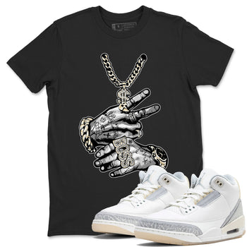 Air Jordan 3 Craft Ivory shirt to match jordans Tatto Hands sneaker tees 3s Ivory SNRT Sneaker Release Tees unisex cotton Black 1 crew neck shirt