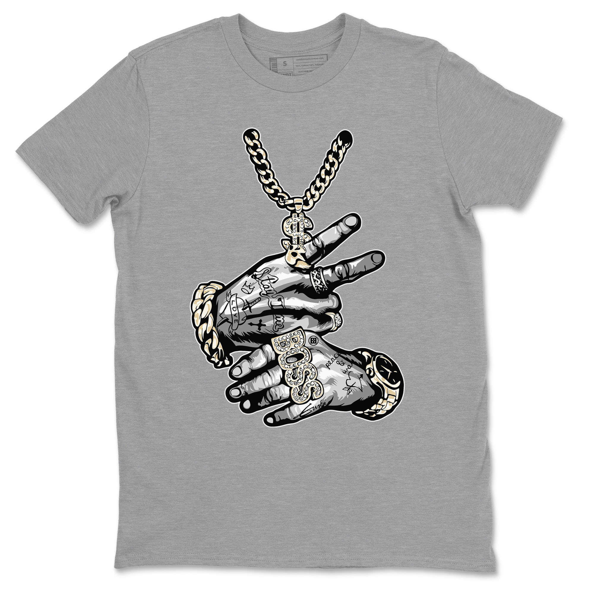 Air Jordan 3 Craft Ivory shirt to match jordans Tatto Hands sneaker tees 3s Ivory SNRT Sneaker Release Tees unisex cotton Heather Grey 2 crew neck shirt