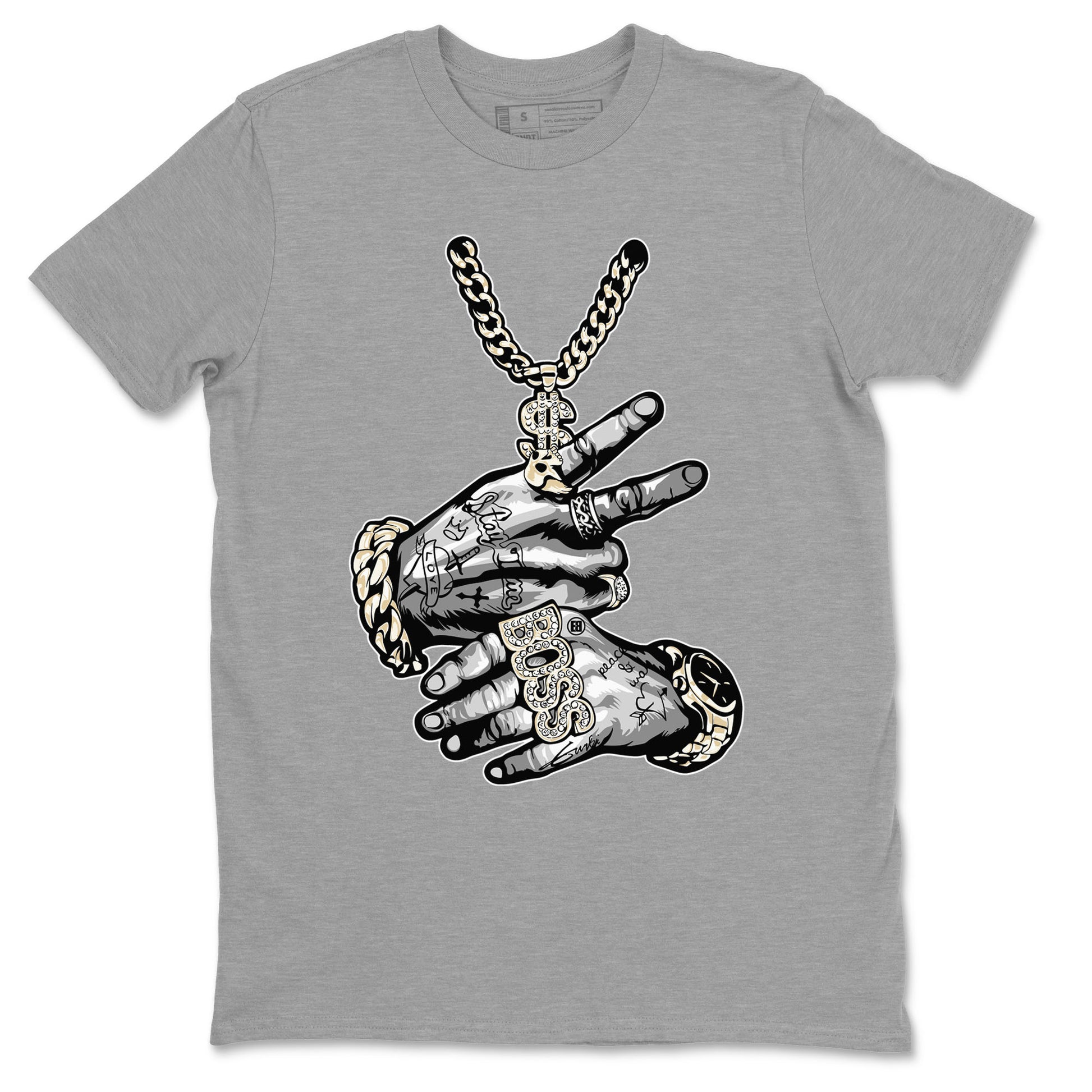 Air Jordan 3 Craft Ivory shirt to match jordans Tatto Hands sneaker tees 3s Ivory SNRT Sneaker Release Tees unisex cotton Heather Grey 2 crew neck shirt