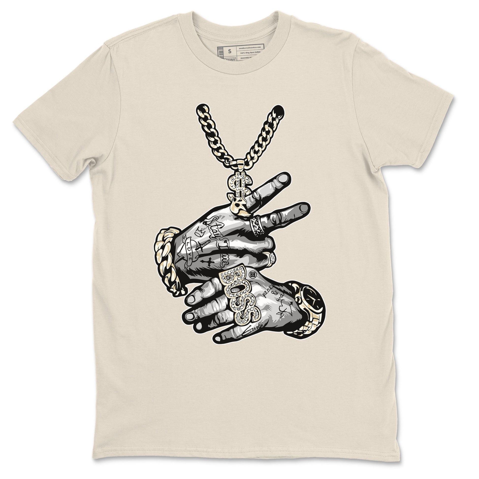 Air Jordan 3 Craft Ivory shirt to match jordans Tatto Hands sneaker tees 3s Ivory SNRT Sneaker Release Tees unisex cotton Natural 2 crew neck shirt