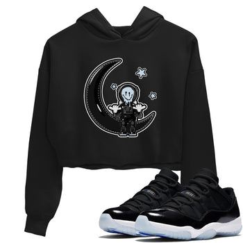 Air Jordan 11 Space shirt to match jordans The Astronaut sneaker tees AJ11 Black and Varsity Royal SNRT Sneaker Release Tees Black 1 Crop T-Shirt