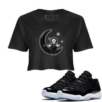 Air Jordan 11 Space shirt to match jordans The Astronaut sneaker tees AJ11 Black and Varsity Royal SNRT Sneaker Release Tees Black 1 Crop T-Shirt