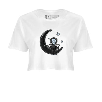 Air Jordan 11 Space shirt to match jordans The Astronaut sneaker tees AJ11 Black and Varsity Royal SNRT Sneaker Release Tees White 2 Crop T-Shirt