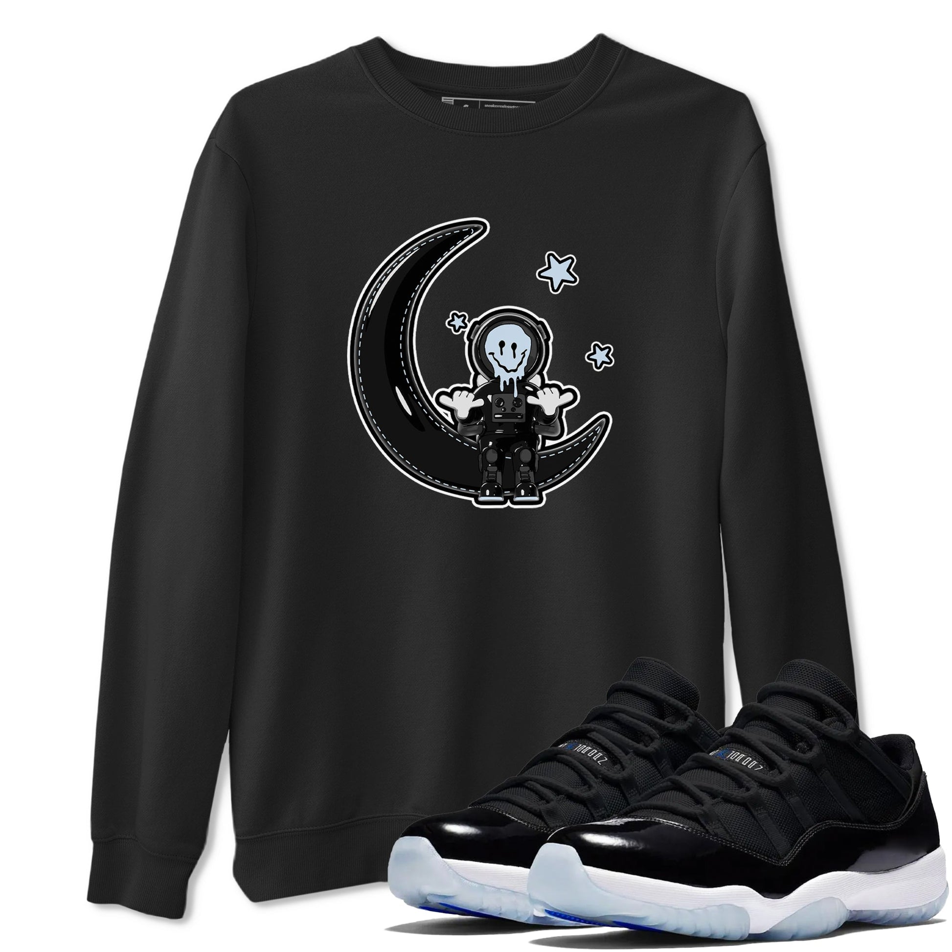 Air Jordan 11 Space shirt to match jordans The Astronaut sneaker tees AJ11 Black and Varsity Royal SNRT Sneaker Release Tees Unisex Black 1 T-Shirt