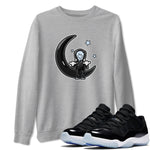 Air Jordan 11 Space shirt to match jordans The Astronaut sneaker tees AJ11 Black and Varsity Royal SNRT Sneaker Release Tees Unisex Heather Grey 1 T-Shirt