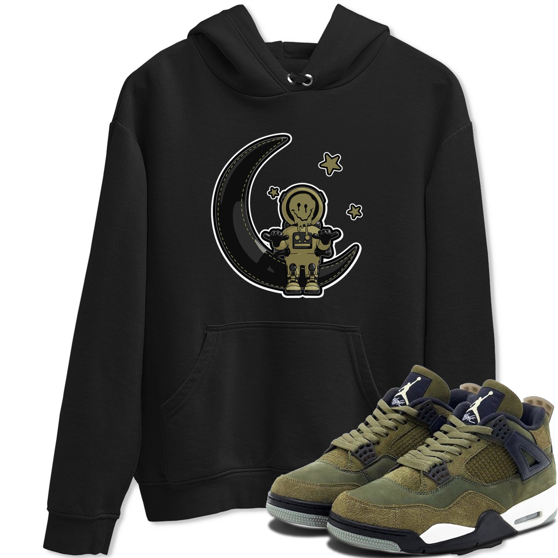 Air Jordan 4 Medium Olive shirt to match jordans The Astronaut sneaker tees AJ4 Medium Olive SNRT Sneaker Release Tees Unisex Black 1 T-Shirt