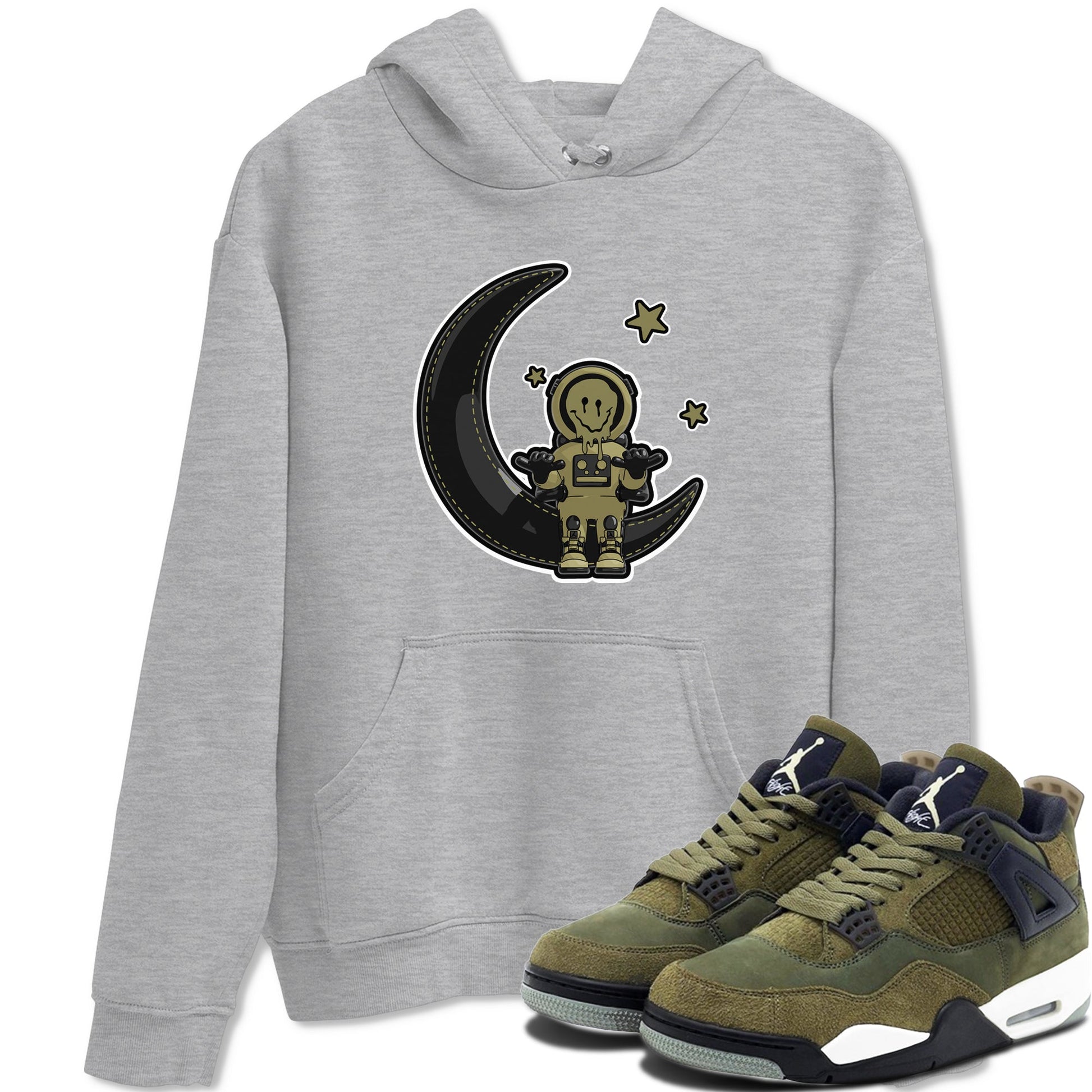 Air Jordan 4 Medium Olive shirt to match jordans The Astronaut sneaker tees AJ4 Medium Olive SNRT Sneaker Release Tees Unisex Heather Grey 1 T-Shirt