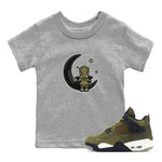 Air Jordan 4 Medium Olive shirt to match jordans The Astronaut sneaker tees AJ4 Medium Olive SNRT Sneaker Release Tees Baby Toddler Heather Grey 1 T-Shirt