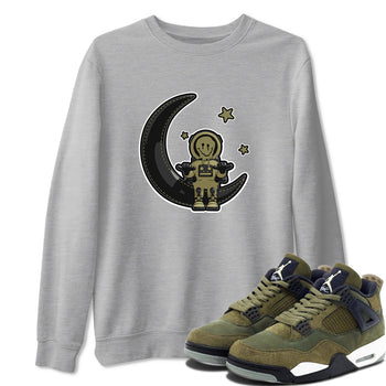 Air Jordan 4 Medium Olive shirt to match jordans The Astronaut sneaker tees AJ4 Medium Olive SNRT Sneaker Release Tees Unisex Heather Grey 1 T-Shirt