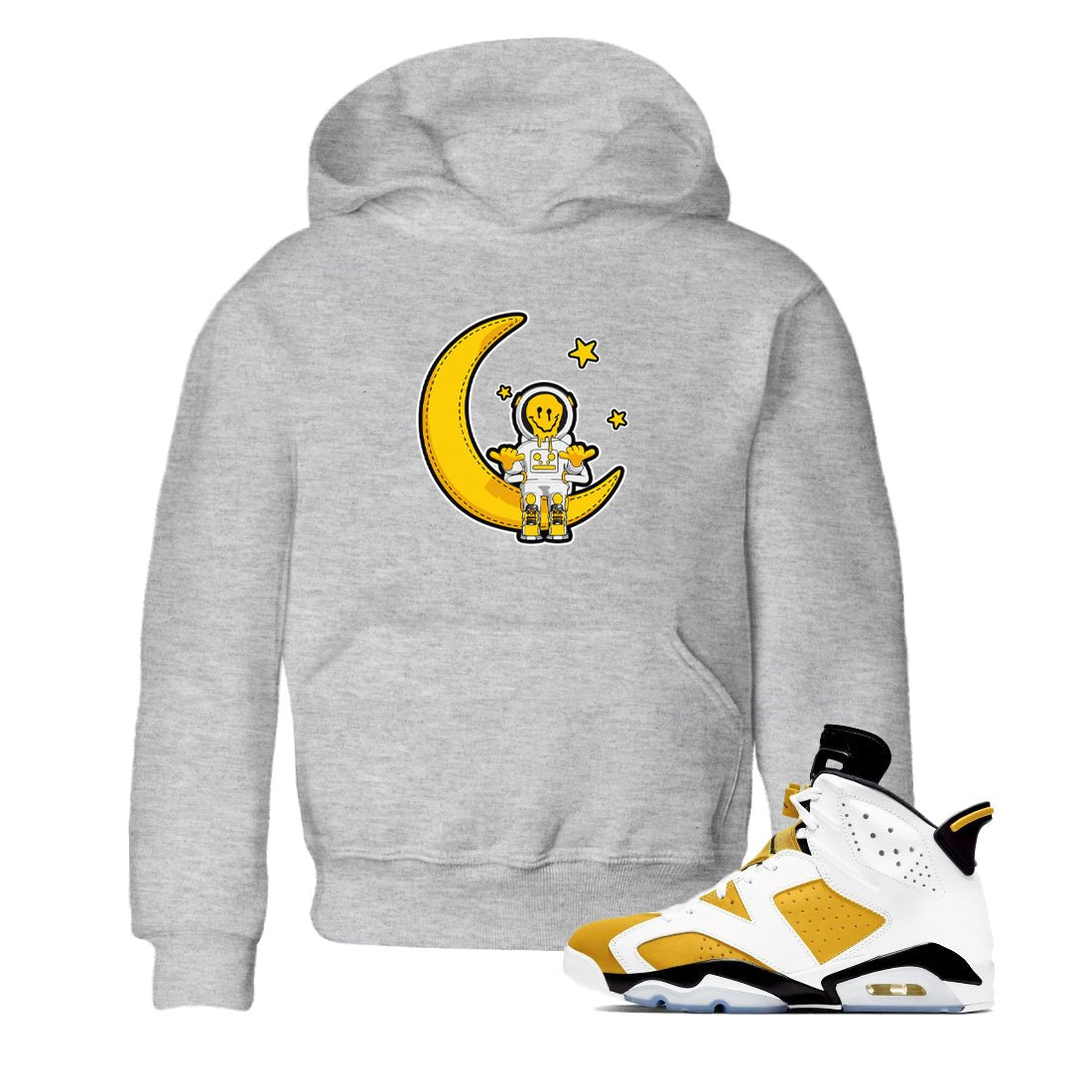 Air Jordan 6 Yellow Ochre shirt to match jordans The Astronaut sneaker tees AJ6 Yellow Ochre SNRT Sneaker Release Tees Baby Toddler Heather Grey 1 T-Shirt