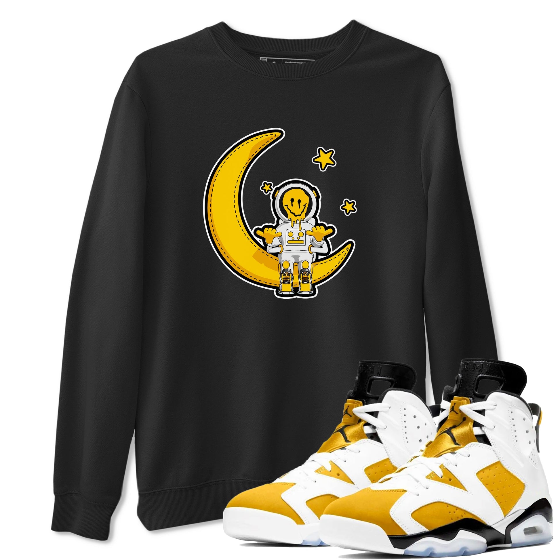 Air Jordan 6 Yellow Ochre shirt to match jordans The Astronaut sneaker tees AJ6 Yellow Ochre SNRT Sneaker Release Tees Unisex Black 1 T-Shirt