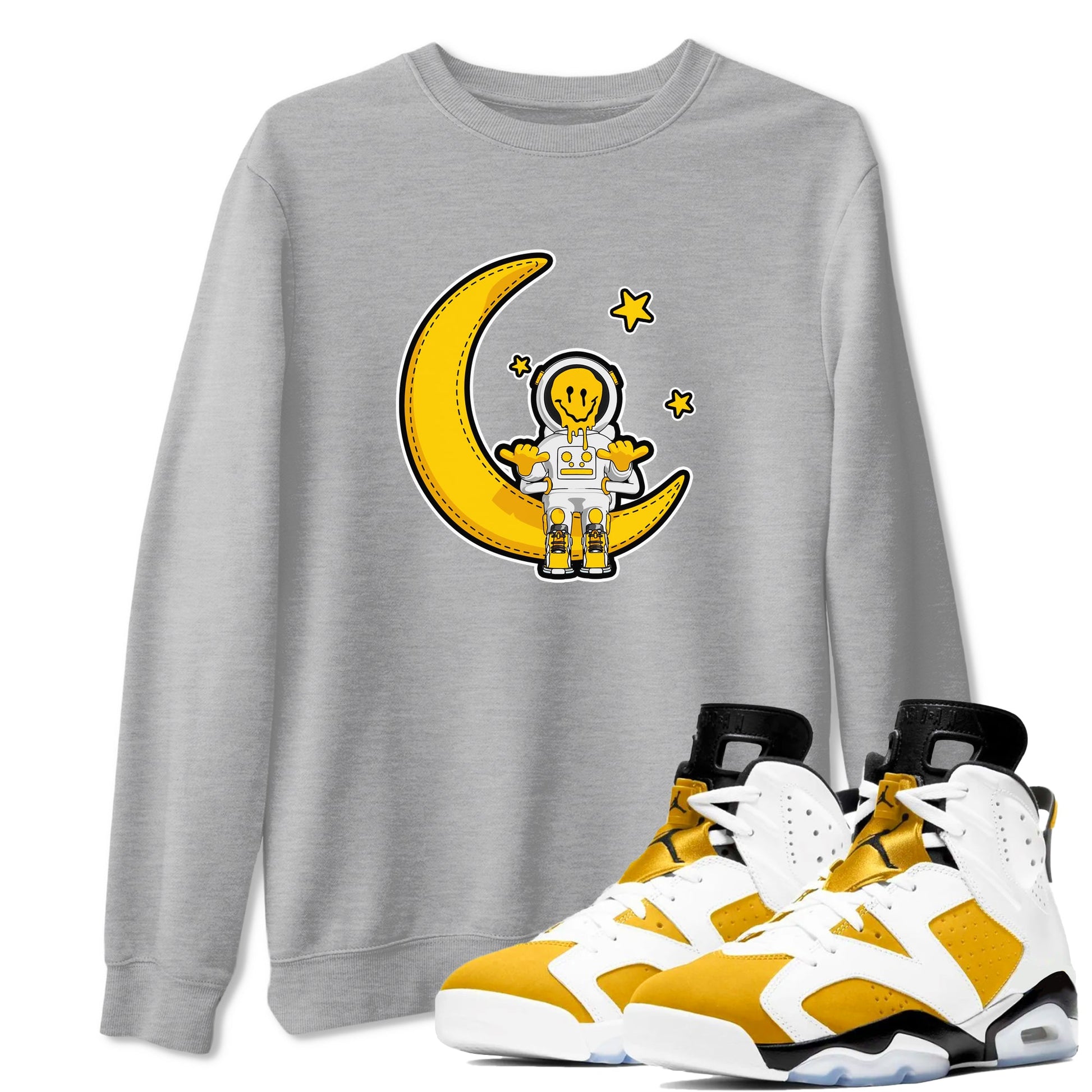 Air Jordan 6 Yellow Ochre shirt to match jordans The Astronaut sneaker tees AJ6 Yellow Ochre SNRT Sneaker Release Tees Unisex Heather Grey 1 T-Shirt