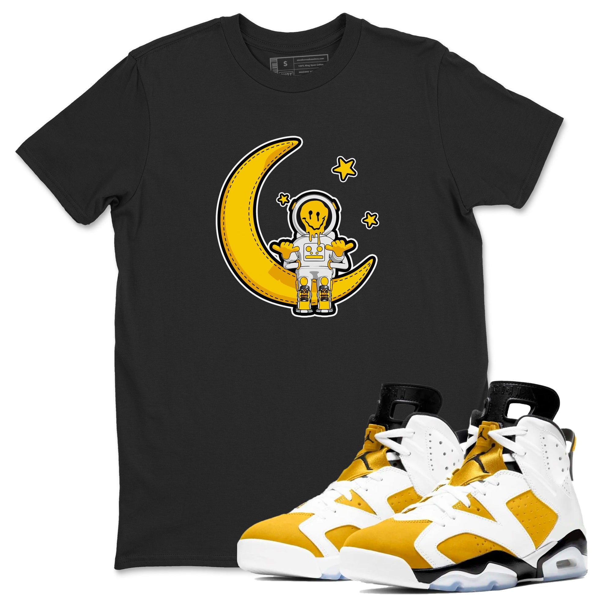 Air Jordan 6 Yellow Ochre shirt to match jordans The Astronaut sneaker tees AJ6 Yellow Ochre SNRT Sneaker Release Tees Unisex Black 1 T-Shirt