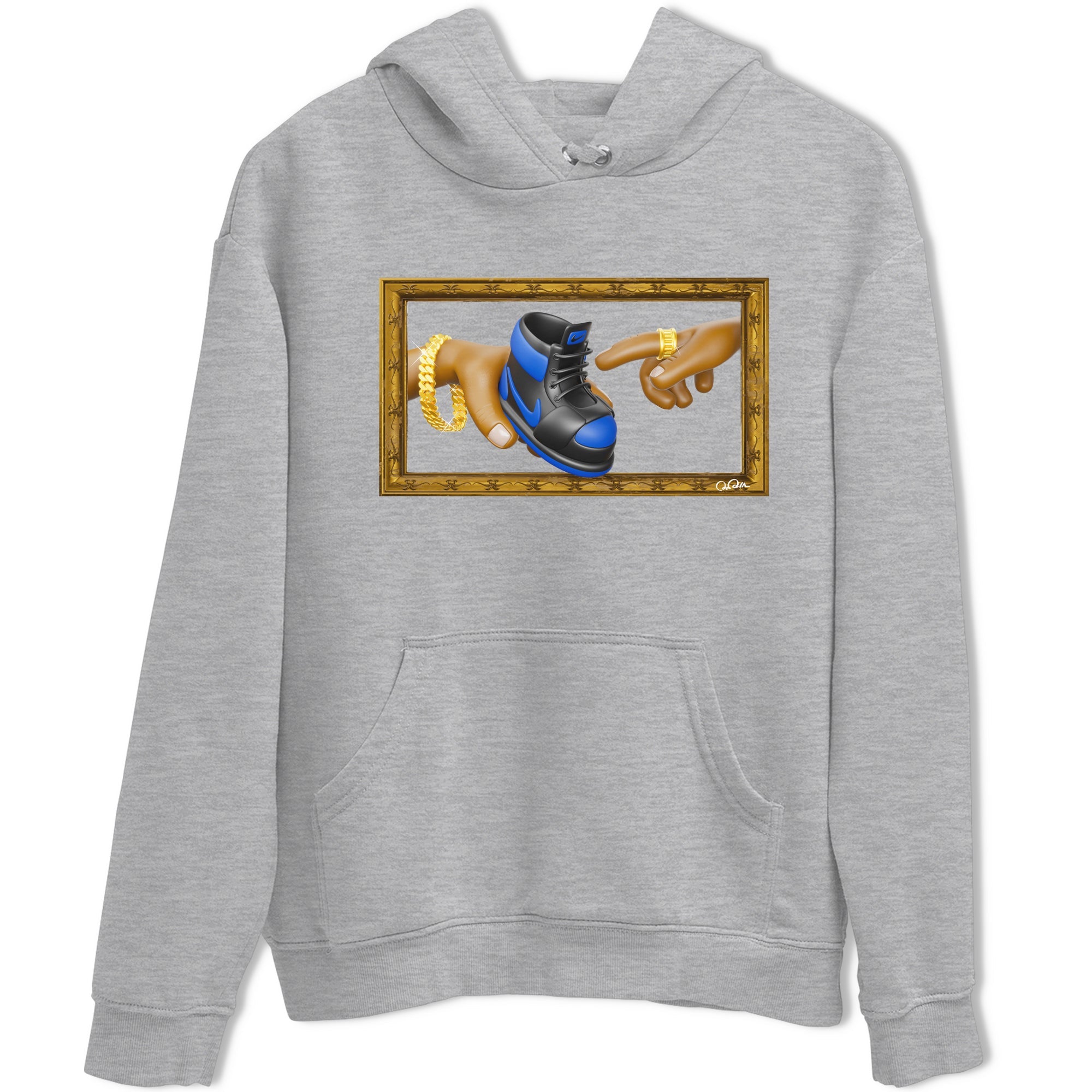 Air Jordan 1 Royal Reimagined shirt to match jordans The Creation of Adam sneaker tees AJ1 Royal Reimagined SNRT Sneaker Release Tees Unisex Heather Grey 2 T-Shirt