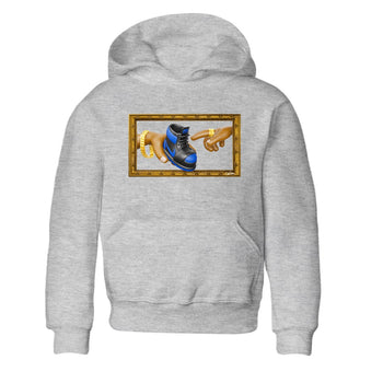 Air Jordan 1 Royal Reimagined shirt to match jordans The Creation of Adam sneaker tees AJ1 Royal Reimagined SNRT Sneaker Release Tees Baby Toddler Heather Grey 2 T-Shirt