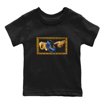 Air Jordan 1 Royal Reimagined shirt to match jordans The Creation of Adam sneaker tees AJ1 Royal Reimagined SNRT Sneaker Release Tees Baby Toddler Black 2 T-Shirt