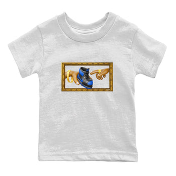 Air Jordan 1 Royal Reimagined shirt to match jordans The Creation of Adam sneaker tees AJ1 Royal Reimagined SNRT Sneaker Release Tees Baby Toddler White 2 T-Shirt