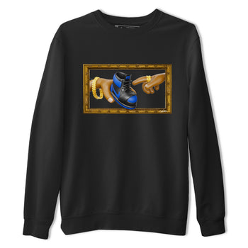 Air Jordan 1 Royal Reimagined shirt to match jordans The Creation of Adam sneaker tees AJ1 Royal Reimagined SNRT Sneaker Release Tees Unisex Black 2 T-Shirt