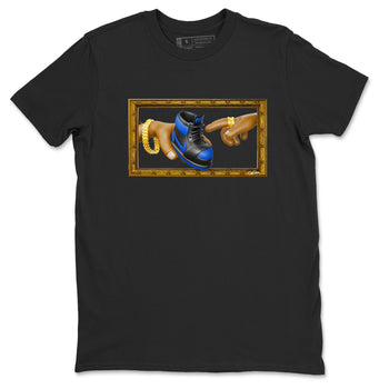 Air Jordan 1 Royal Reimagined shirt to match jordans The Creation of Adam sneaker tees AJ1 Royal Reimagined SNRT Sneaker Release Tees Unisex Black 2 T-Shirt