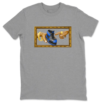Air Jordan 1 Royal Reimagined shirt to match jordans The Creation of Adam sneaker tees AJ1 Royal Reimagined SNRT Sneaker Release Tees Unisex Heather Grey 2 T-Shirt