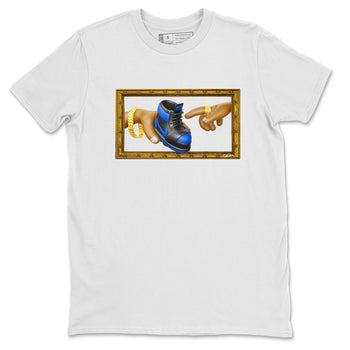 Air Jordan 1 Royal Reimagined shirt to match jordans The Creation of Adam sneaker tees AJ1 Royal Reimagined SNRT Sneaker Release Tees Unisex White 2 T-Shirt