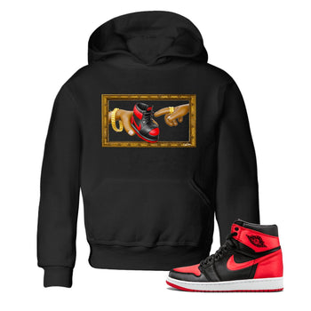 Air Jordan 1 Satin Bred shirt to match jordans The Creation of Adam sneaker tees AJ1 Satin Bred SNRT Sneaker Release Tees Baby Toddler Black 1 T-Shirt