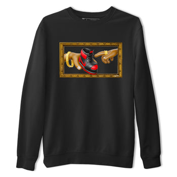 Air Jordan 1 Satin Bred shirt to match jordans The Creation of Adam sneaker tees AJ1 Satin Bred SNRT Sneaker Release Tees Unisex Black 2 T-Shirt