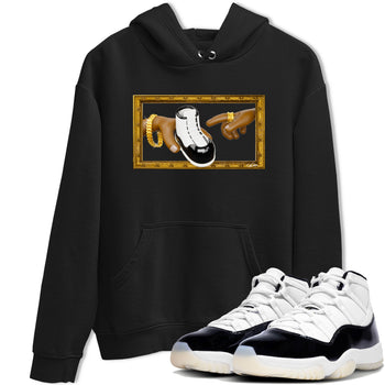 Air Jordan 11 Gratitude shirt to match jordans The Creation Of Adam sneaker tees AJ11 Gratitude SNRT Sneaker Release Tees Unisex Black 1 T-Shirt