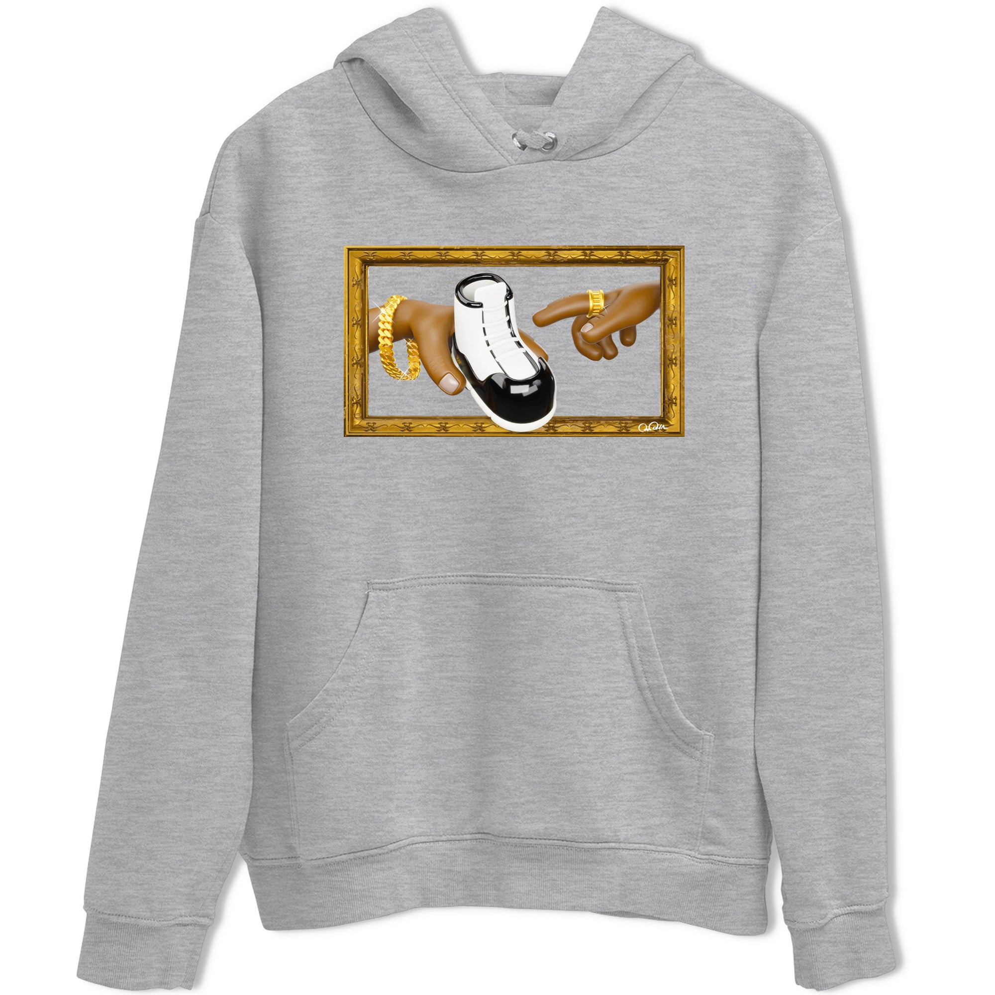 Air Jordan 11 Gratitude shirt to match jordans The Creation Of Adam sneaker tees AJ11 Gratitude SNRT Sneaker Release Tees Unisex Heather Grey 2 T-Shirt